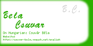 bela csuvar business card